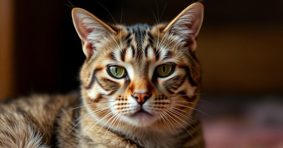 Senior cat with contemplative expression representing cognitive health