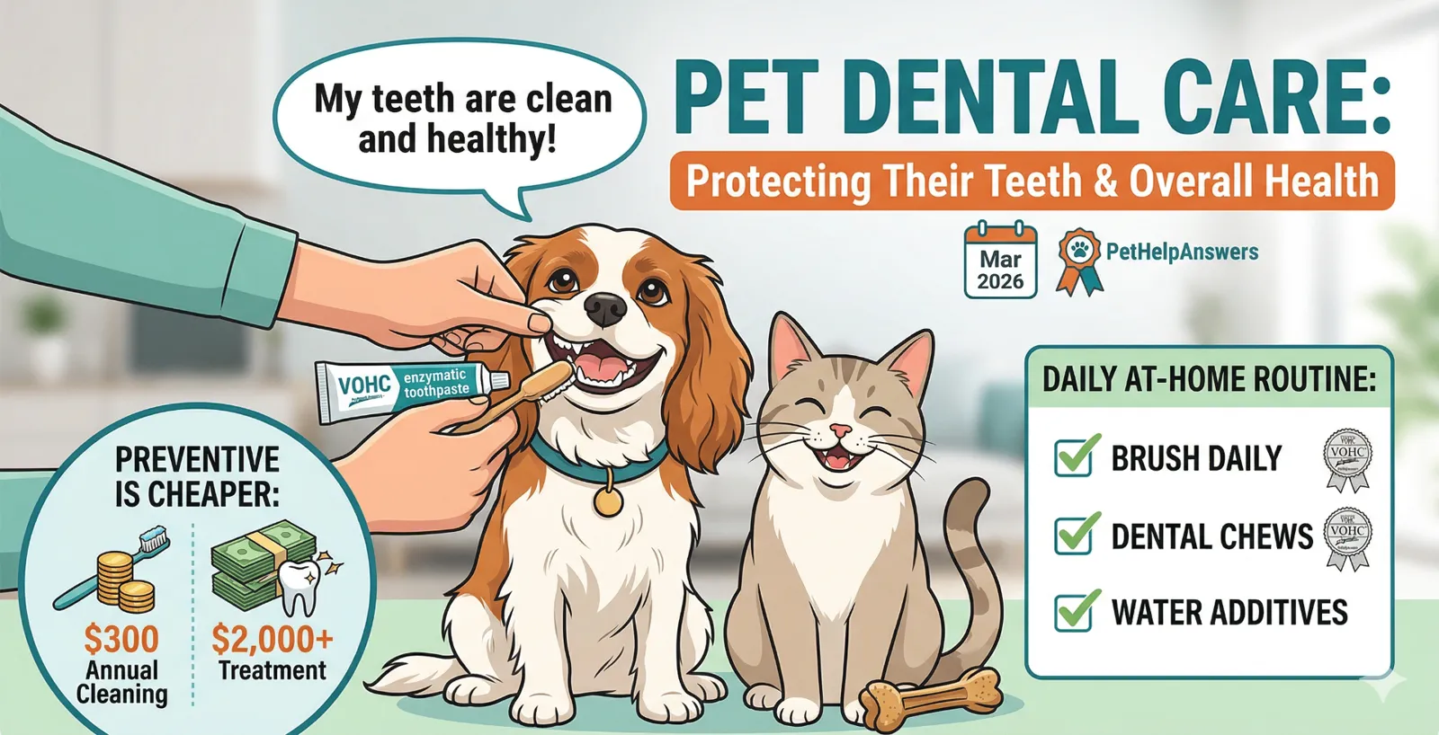 Veterinarian examining a small white dog's teeth during a dental cleaning