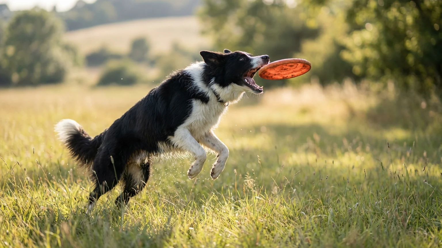 Happy corgi running in a sunny park