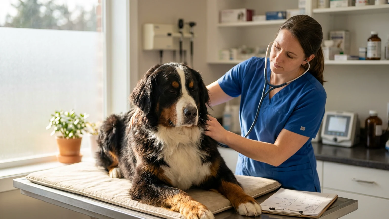 Pet owner in veterinary waiting room preparing for a vet visit with their cat
