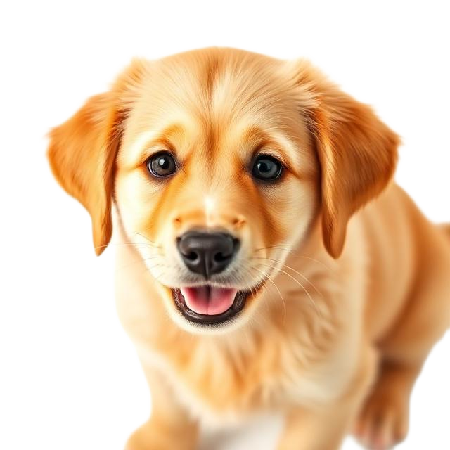 Happy dog looking up, ready for a vet visit